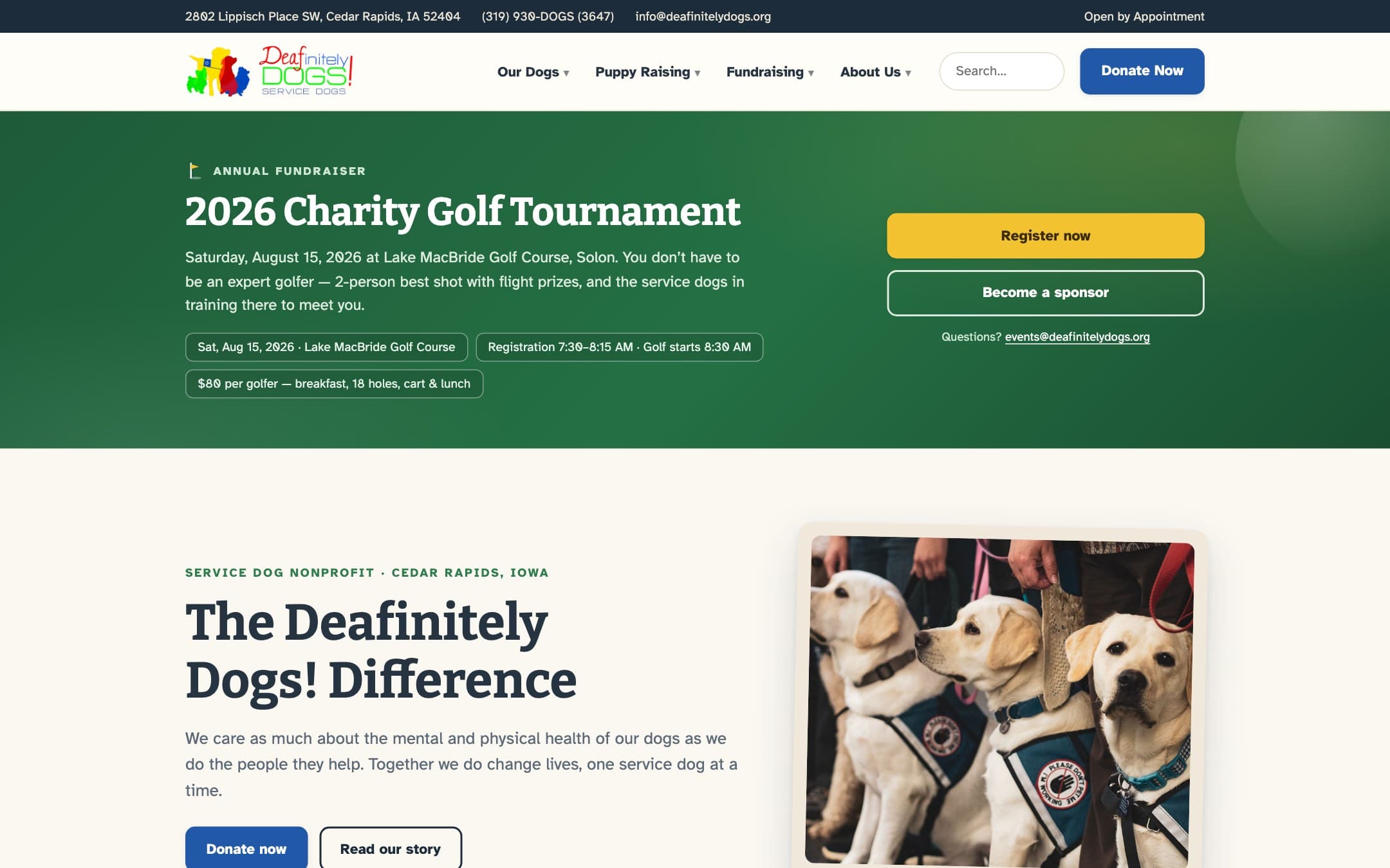 Deafinitely Dogs — Nonprofit rebuild and content migration