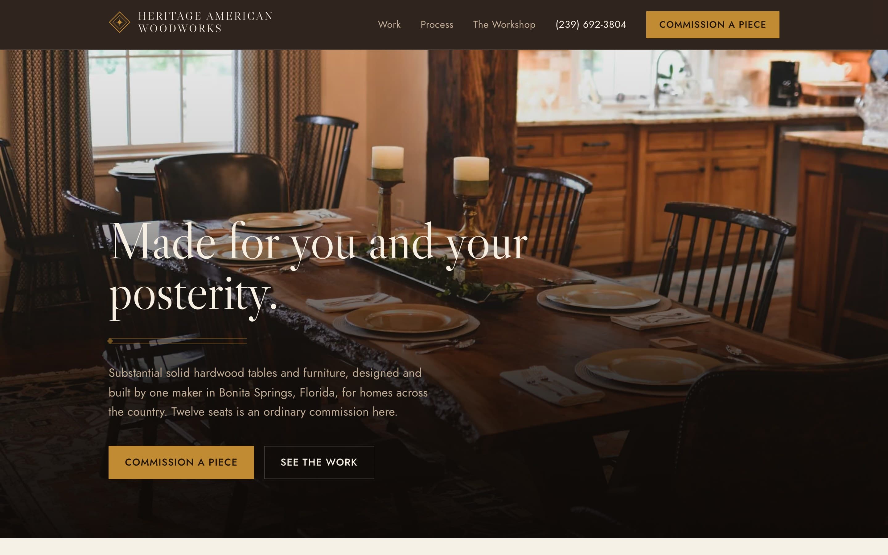 Heritage American Woodworks: Heirloom hardwood furniture, commissioned from anywhere in the country