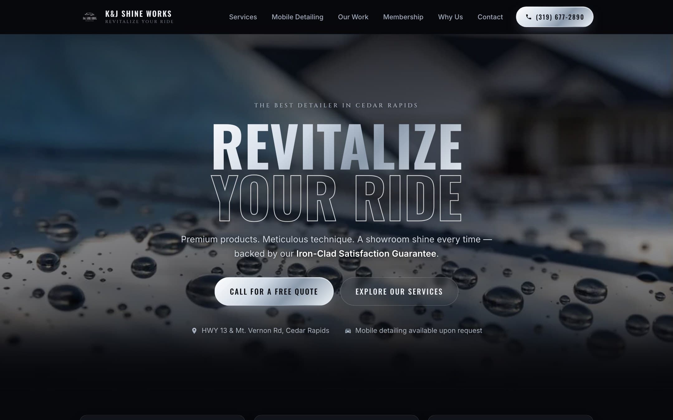 K&J Shine Works — Auto detailing, rebuilt off WordPress