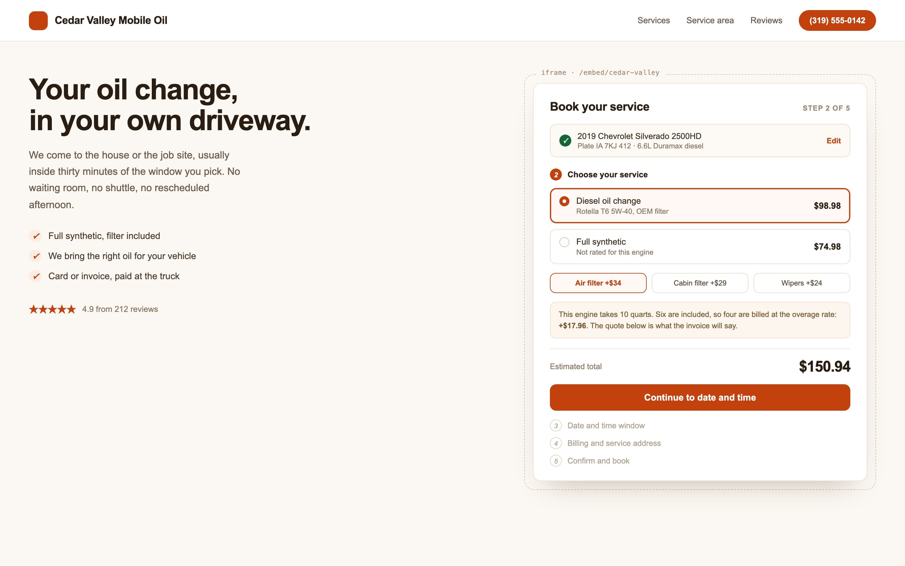 Embeddable Booking Widget: A booking wizard that drops into a site you already have
