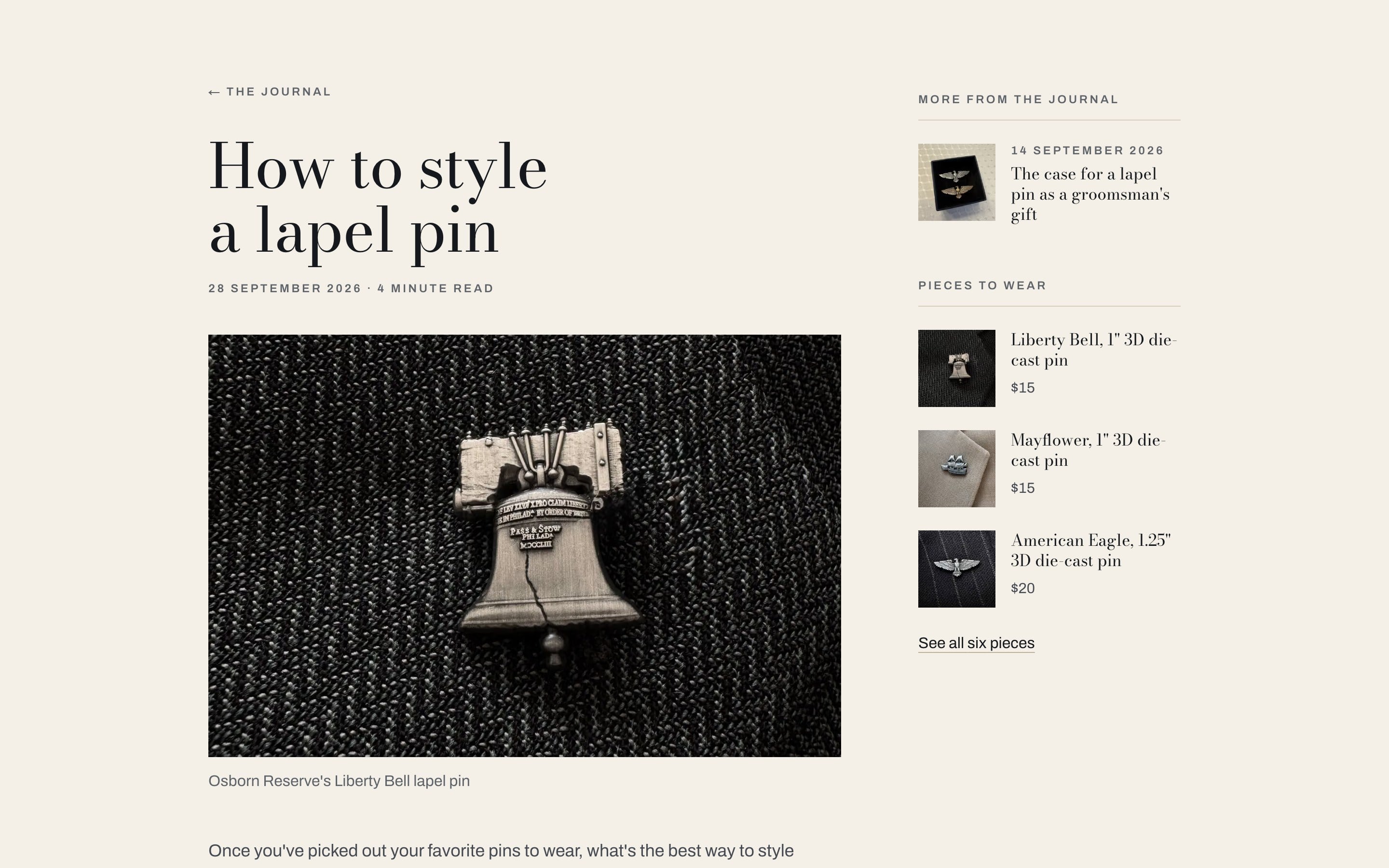 The journal, kept in a CMS inside Donald's own back office, so a new piece is on the site within a minute of his publishing it